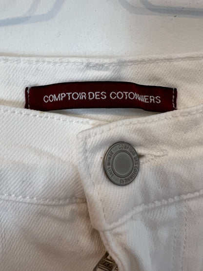 COMPTOIR DES COTONNIERS. Cropped white denim. T 38