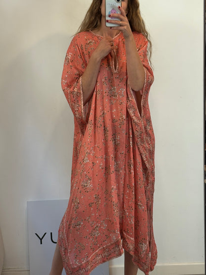 ISABEL MARANT. Vestido estampado estilo caftán con seda