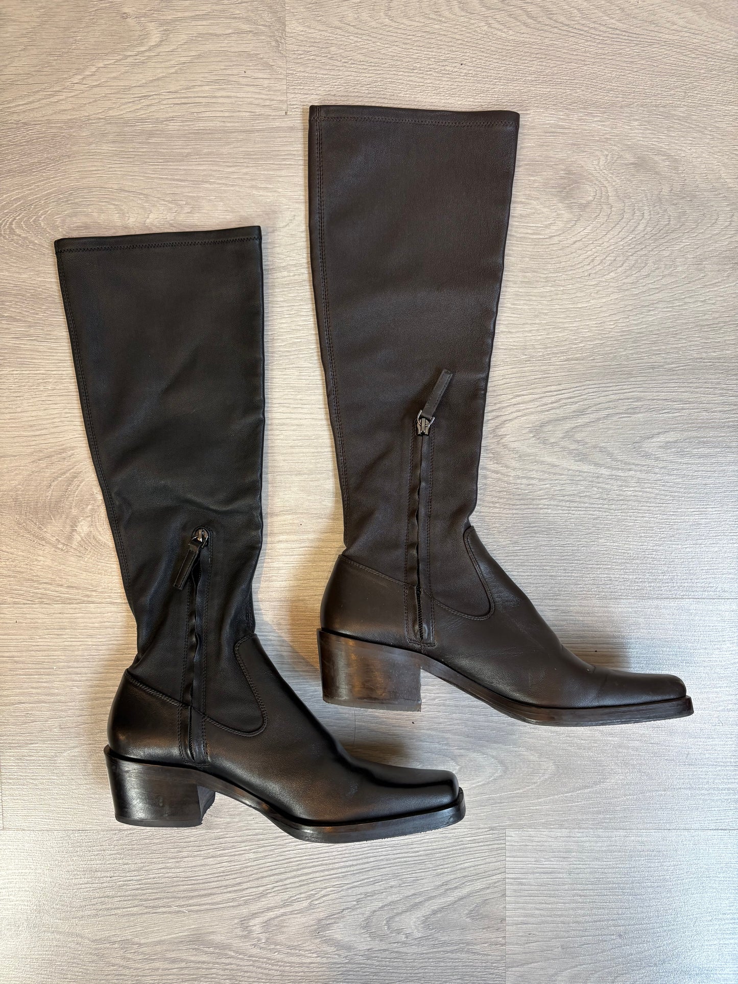 MASSIMO DUTTI. Botas camperas piel marrón