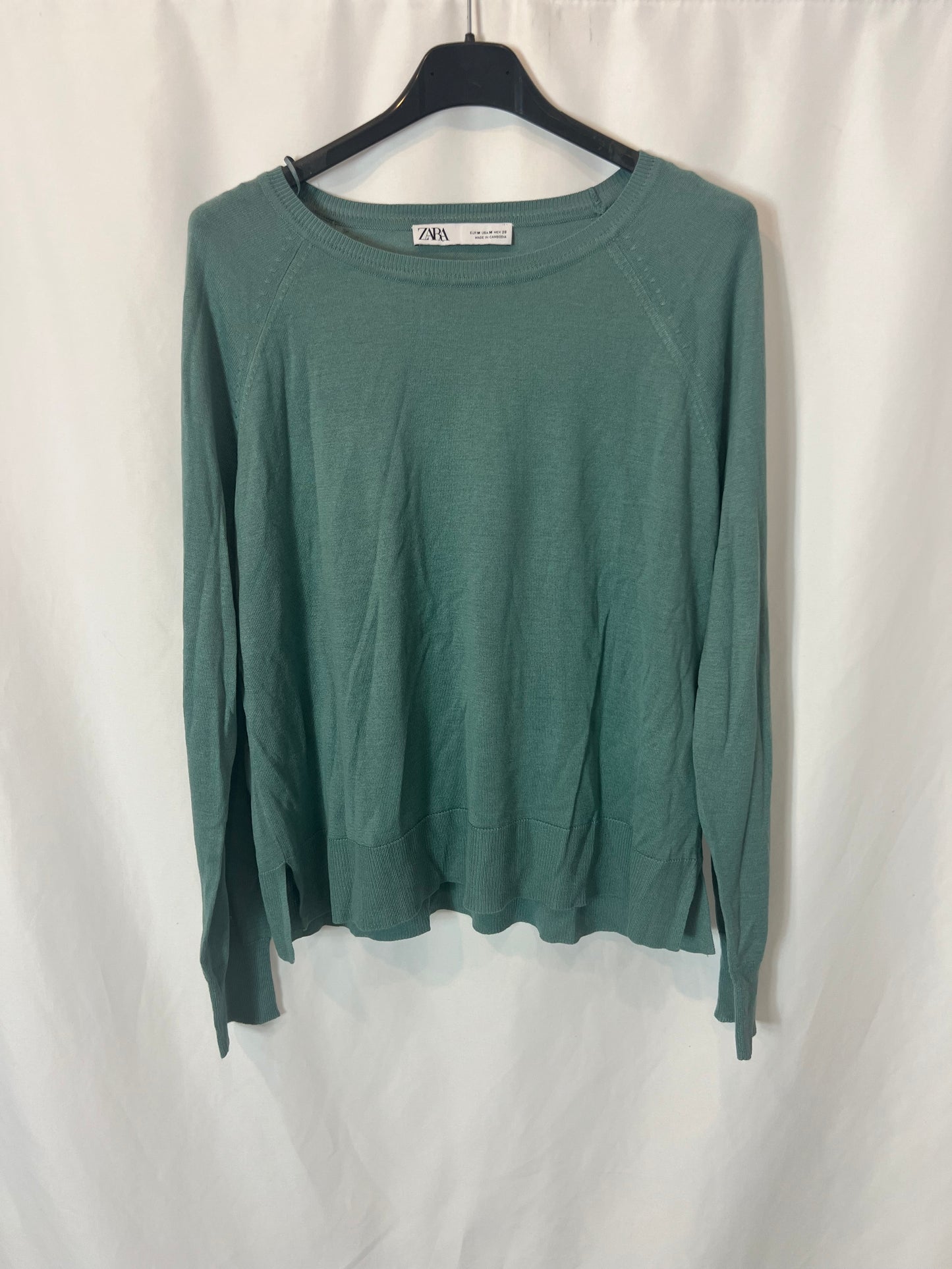 ZARA. Jersey fino verde agua. T M