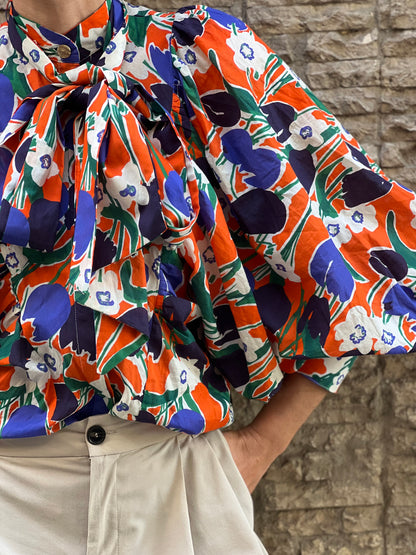 THE LABEL EDITION. Camisa estampada lazada. T S