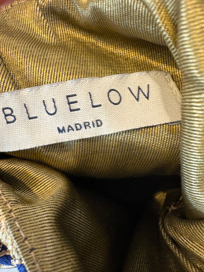BLUELOW. Bolso de mano azul bordados