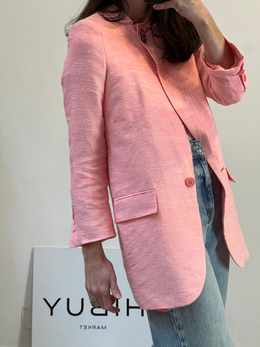 STELLA Mc CARTNEY. Americana rosa jaspeada seda