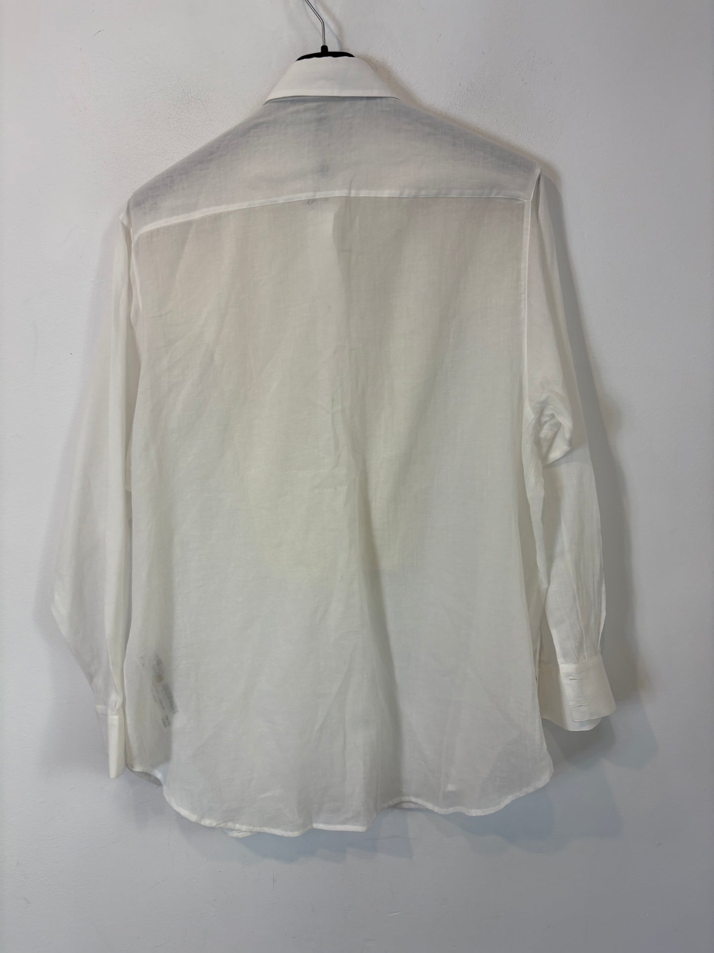 MASSIMO DUTTI. Blusa blanca algodón textura