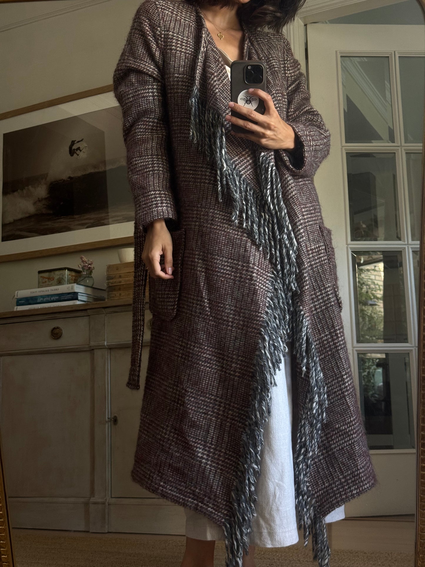 LlOYDS. Abrigo cuadros burdeos