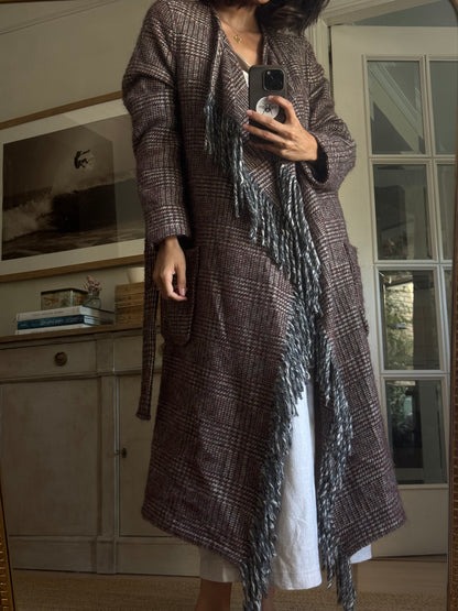 LlOYDS. Abrigo cuadros burdeos