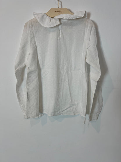 UNIT. Blusa blanca plumeti. T 7/8 años