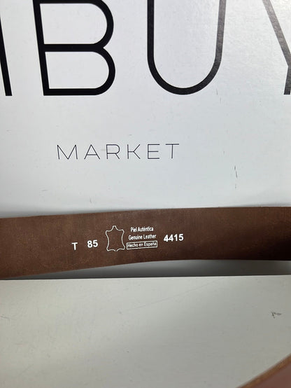 OTRAS. Cinturón piel marrón hebilla elefante. T 85