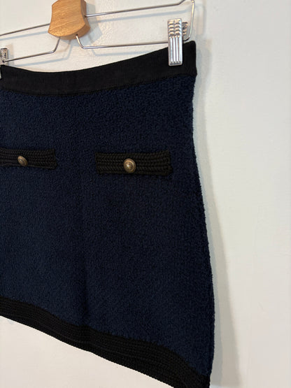 MASSIMO DUTTI. Total look falda y Cárdigan bicolor textura T.xs/s