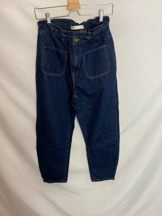 ZARA.Slouchy denim oscuro T.36