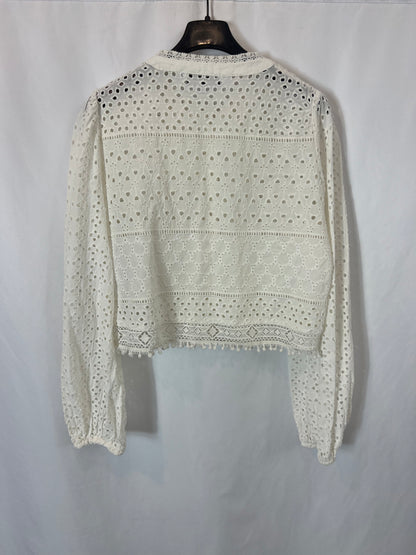 ZARA. White die-cut blouse/jacket. TS