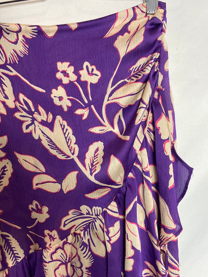 ZARA Purple floral skirt T.xs