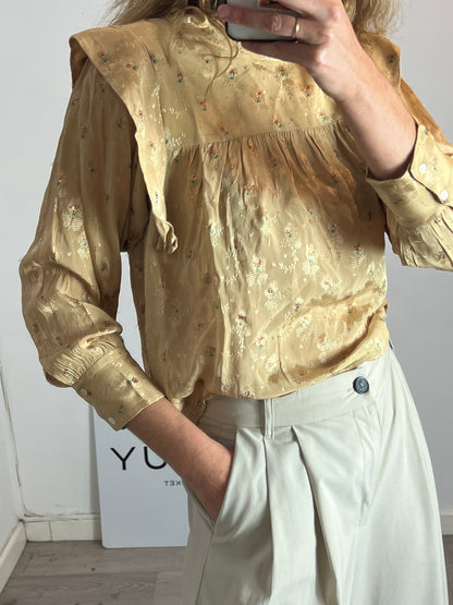 MASSCOB. Embroidered silk blouse T XS