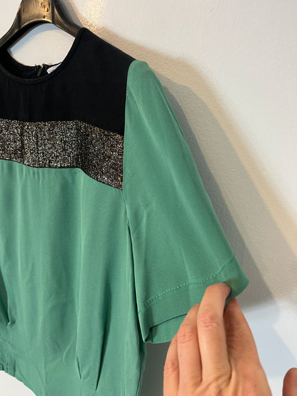 DIANE VON FURSTENBERG. Tricolor silk top. T.S.