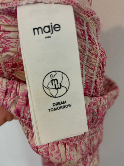 MAJE. Falda larga fluida detalle cintura