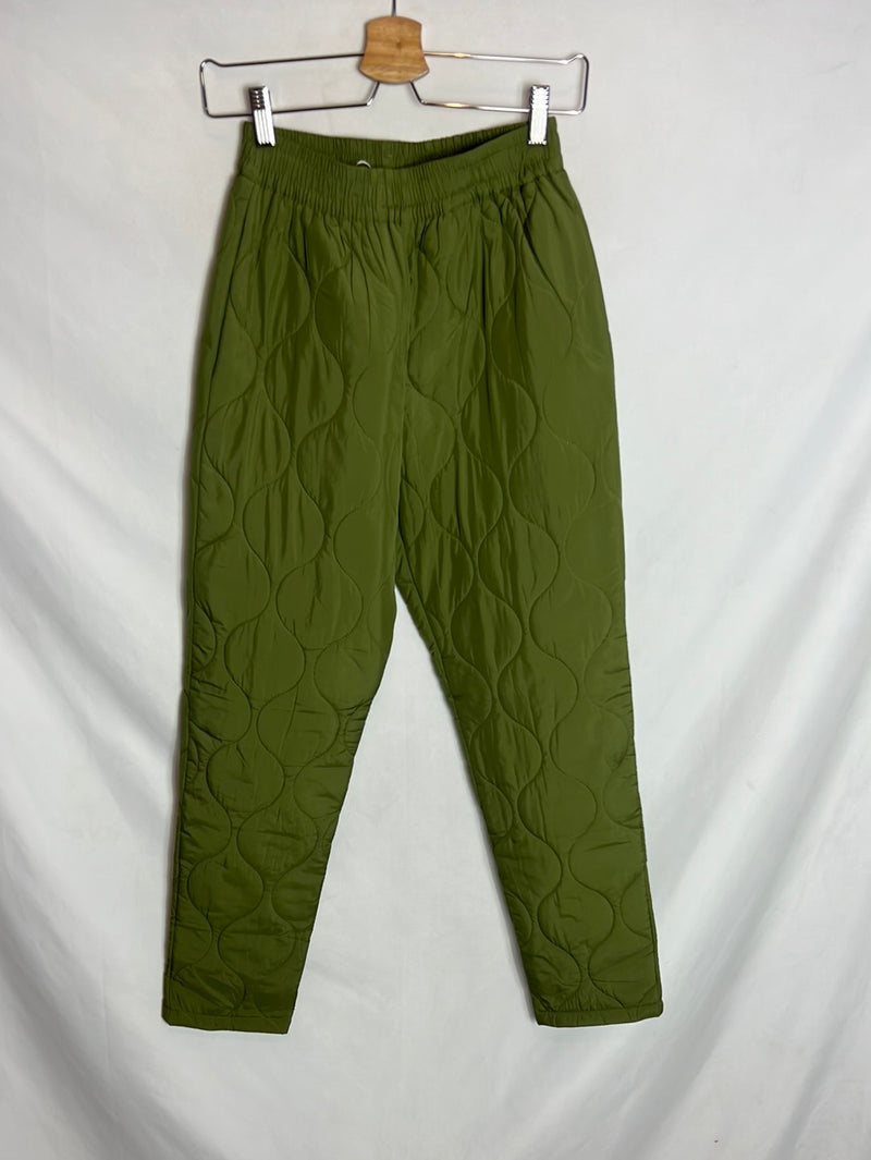 LE GER. Pantalón verde acolchado. T 36