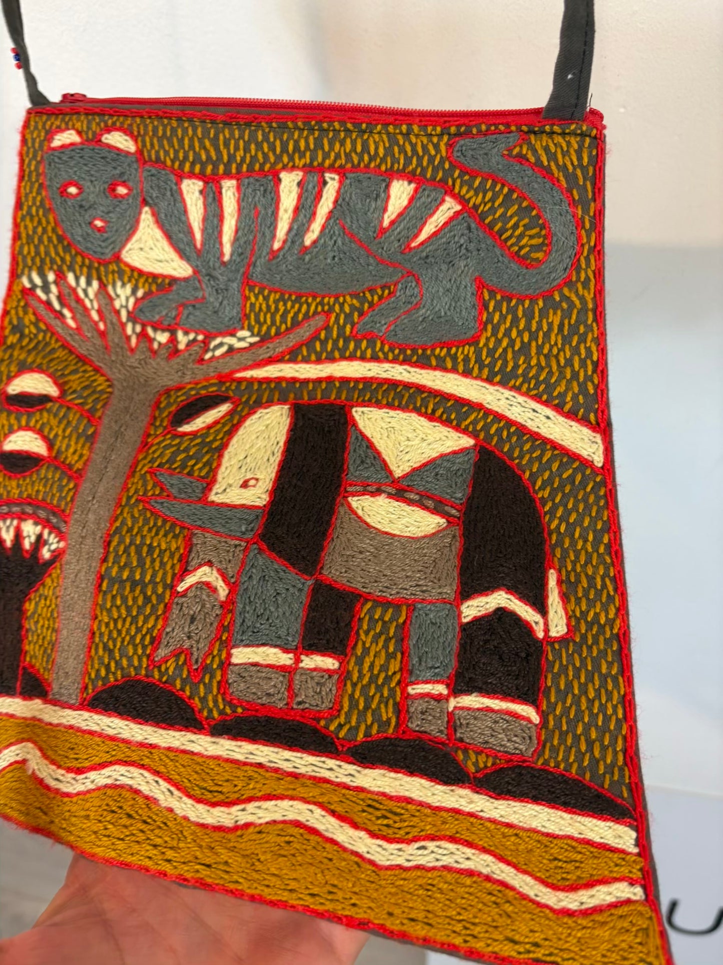 Bolso asa larga artesanal bordados