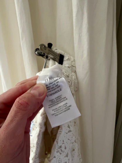 MAJE. Pantalón encaje blanco elástico  T.1(s)