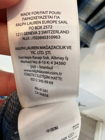 POLO RALPH LAUREN. Vestido largo camisero cuadros con lana T.m (Tara)