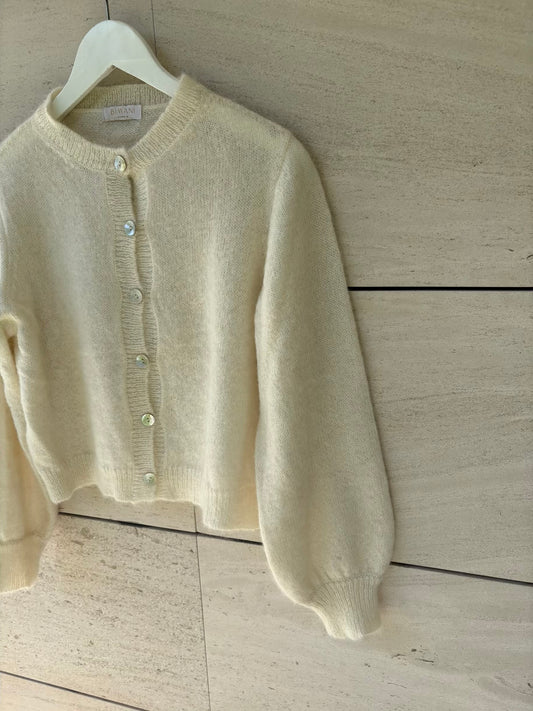 BIMANI. Cárdigan mohair color crudo