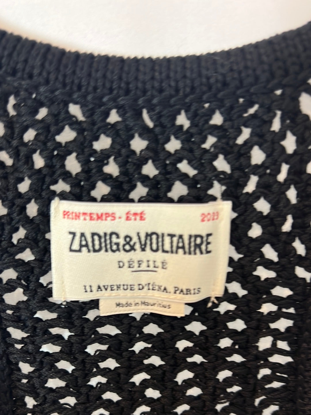 ZADIG&amp;VOLTAIRE. Openwork black top. T.S.