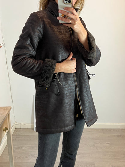 MAFECCO. Abrigo marrón pelito T.42