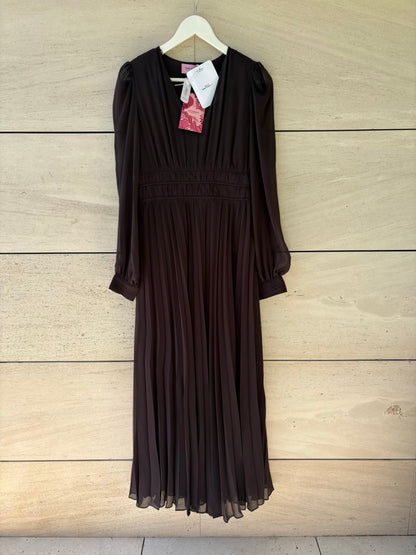 JUAN AVELLANEDA x SEEIOU. Vestido largo negro gasa