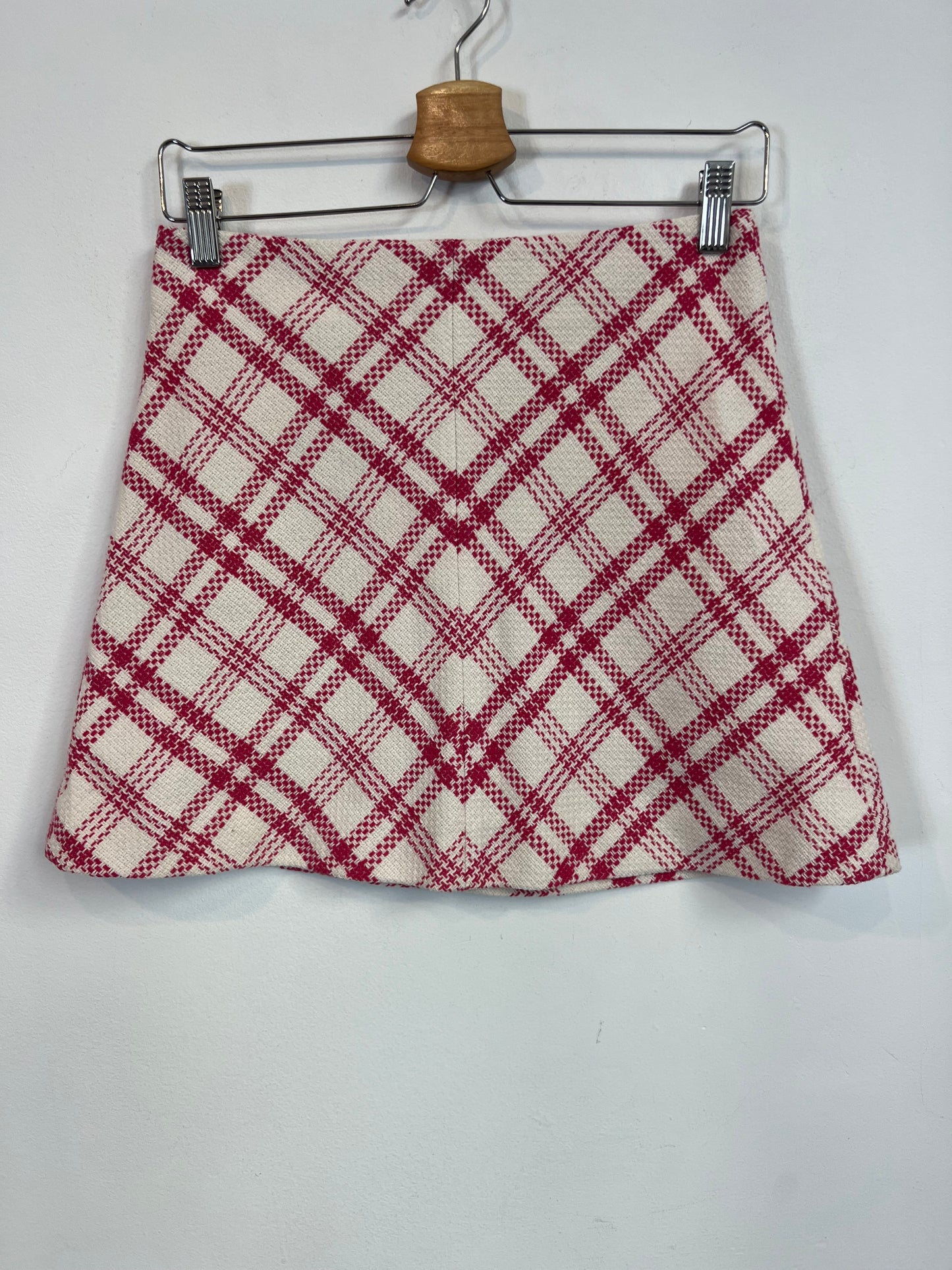 ZARA. Falda corta cuadros T.s