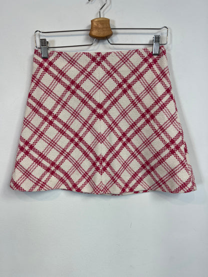 ZARA. Falda corta cuadros T.s