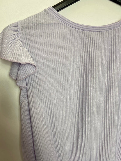 PULL&BEAR. Top lila canalé T.XS