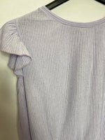 PULL&BEAR. Top lila canalé T.XS