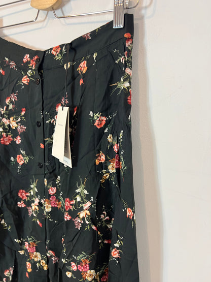 ZARA. Falda midi abotonada estampada. T XS