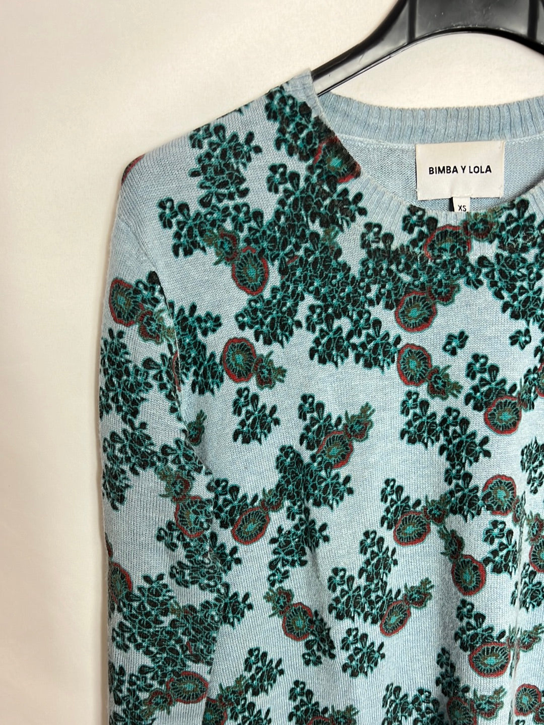 BIMBA Y LOLA. Printed blue sweater. TXS