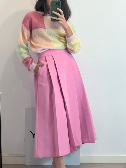 ZARA. Falda midi tablas con bolsillos