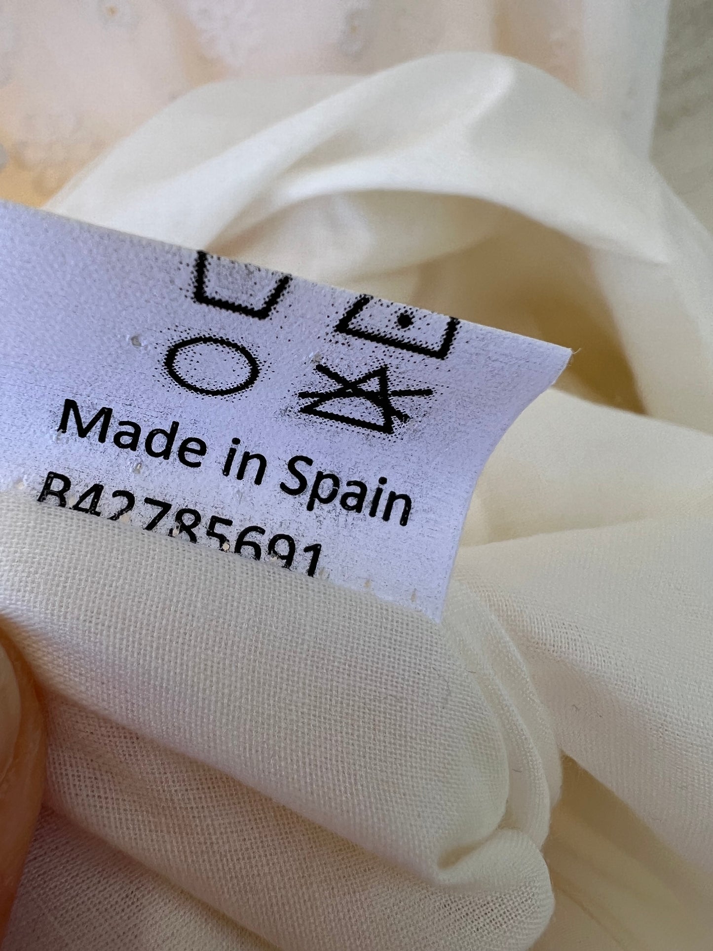 ANDION. Vestido beige tejido flores. T.S