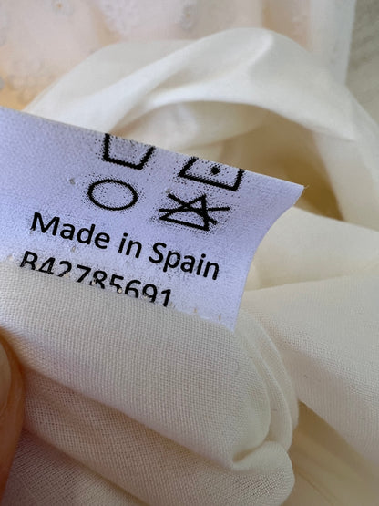 ANDION. Vestido beige tejido flores. T.S