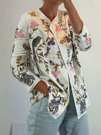 FORTE FORTE. Chaqueta blanca bordada T.0(xs/s)