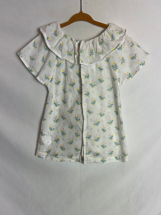 OTRAS. Blusa flores mañana corta. T 6-8 años