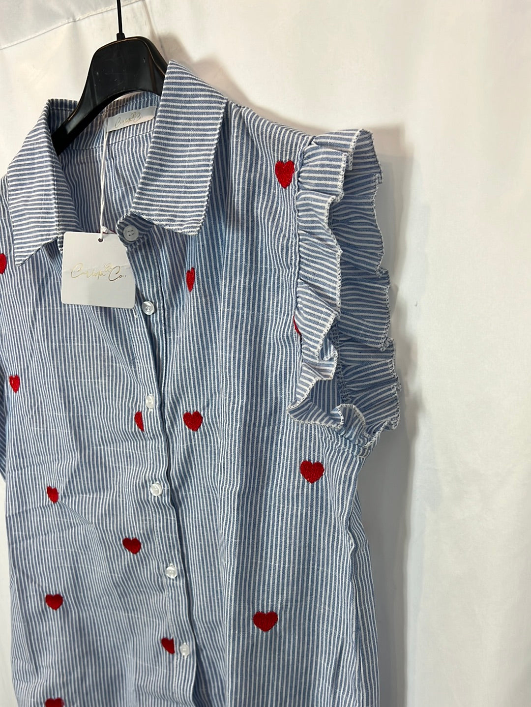 CARLOTA&CO. Blusa rayas corazones T.m/l