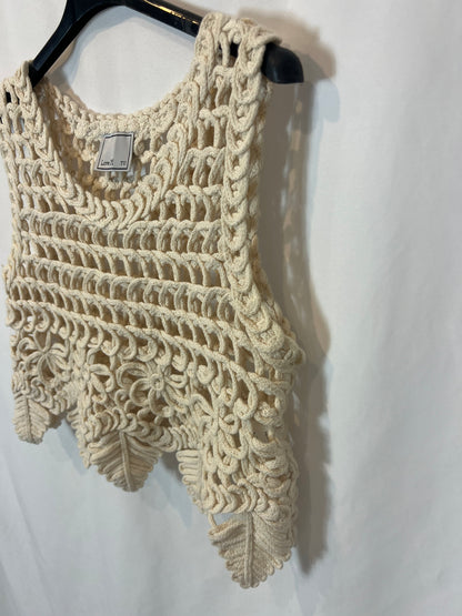 LOVE M. Top crochet beige. TU (S)