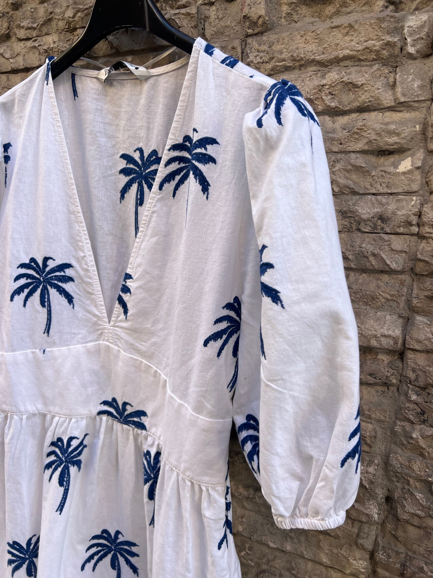 ZARA. Long dress with embroidered palm trees. TM