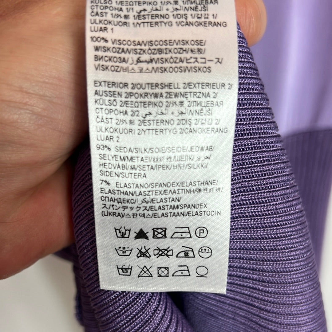 PEDRO DEL HIERRO. Purple double-textured top. TS