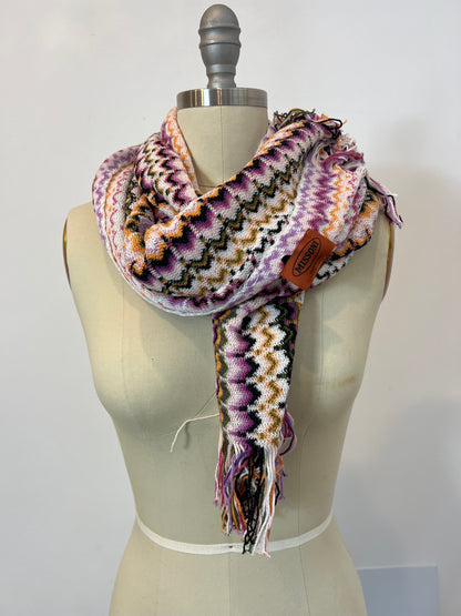 MISSONI. Zigzag fringe cotton scarf
