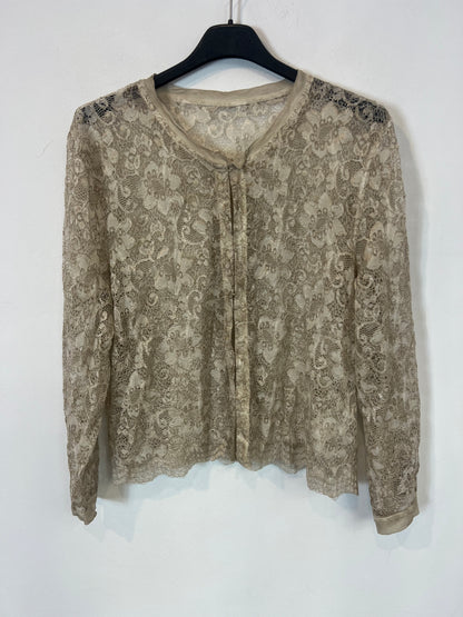 OTRAS. Chaqueta encaje beige. T S