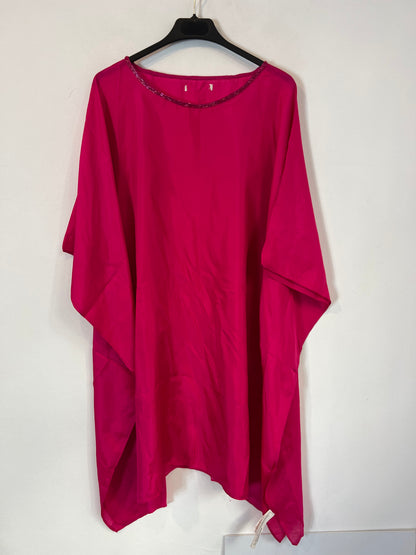 ZARA HOME. Kaftán rosa seda. T U