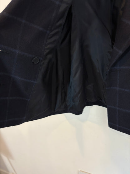 ANGEL SCHELESSER. Blazer azul cuadros lana