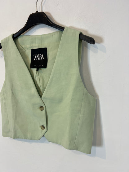 ZARA. Mint green vest with linen. TS