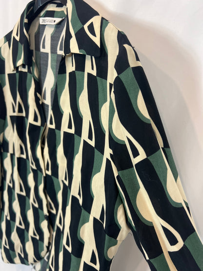 ZARA. Tm printed fluid blouse