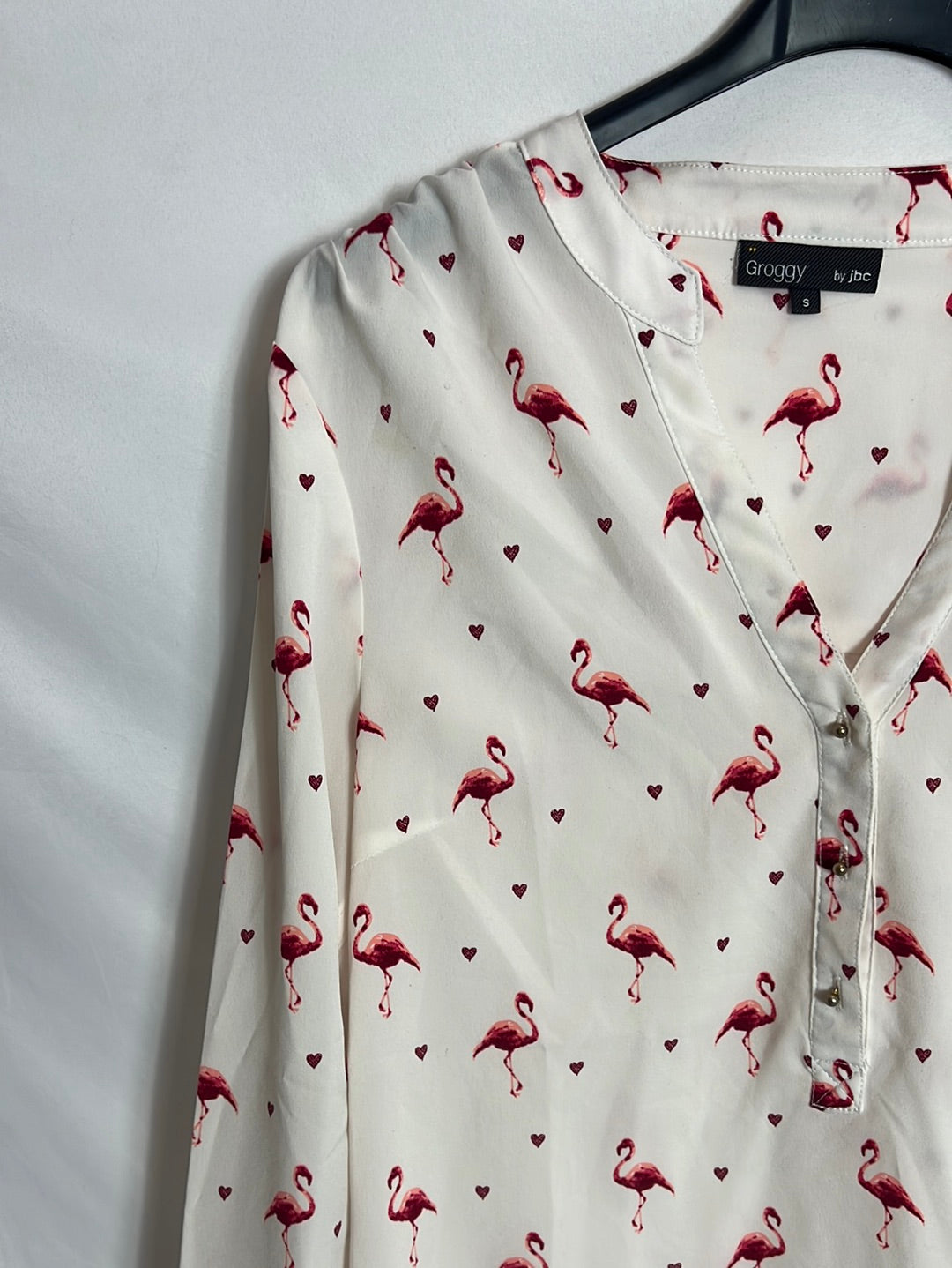 GROGGY. Blusa beige flamencos. T S