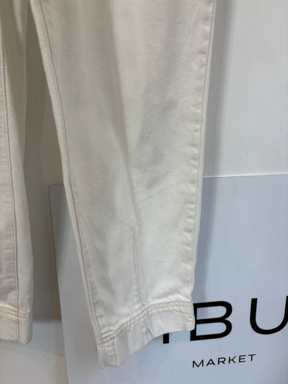 MANGO.  Mono denim largo blanco